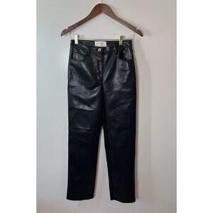 Wilfred Aritzia Melina Pants Women's Size S 2 Vegan‎ Leather Black Straight Leg